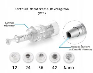 Kartridże wkręcane na gwint Dermapen 12 24 36 42 NANO 3D 5D ZESTAW 10 SZTUK