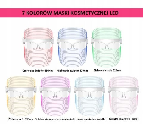 Maska kosmetyczna Led 7w1 Terapia Światłem