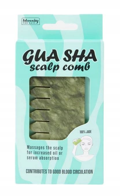 Grzebień Kamień Gua Sha do masowania skóry głowy jadeitowy 16 x 8 cm Grzebień Kamień Gua Sha do masowania skóry głowy jadeitowy 16 x 8 cm